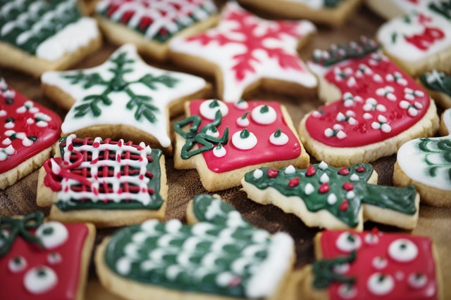 tray of holiday cookies